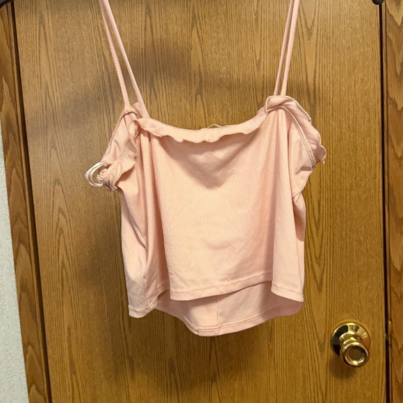 love J Pink Ruffle Button-Front Ribbed Cami - Picture 2 of 2